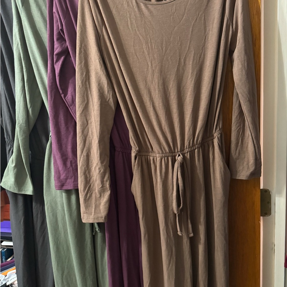 Elegant Long Sleeve Jumpsuit - Brown. Each color are sold separately.